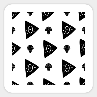 printmaking pattern black and white elements Sticker